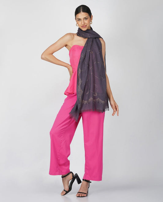 FnW Violette Scarf Premium Natural Fiber Scarf Signature Drape Boutique Luxury feathernweave FnW