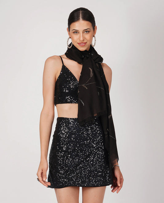 FnW Stellune Scarf Premium Natural Fiber Scarf Signature Drape Boutique Luxury feathernweave FnW