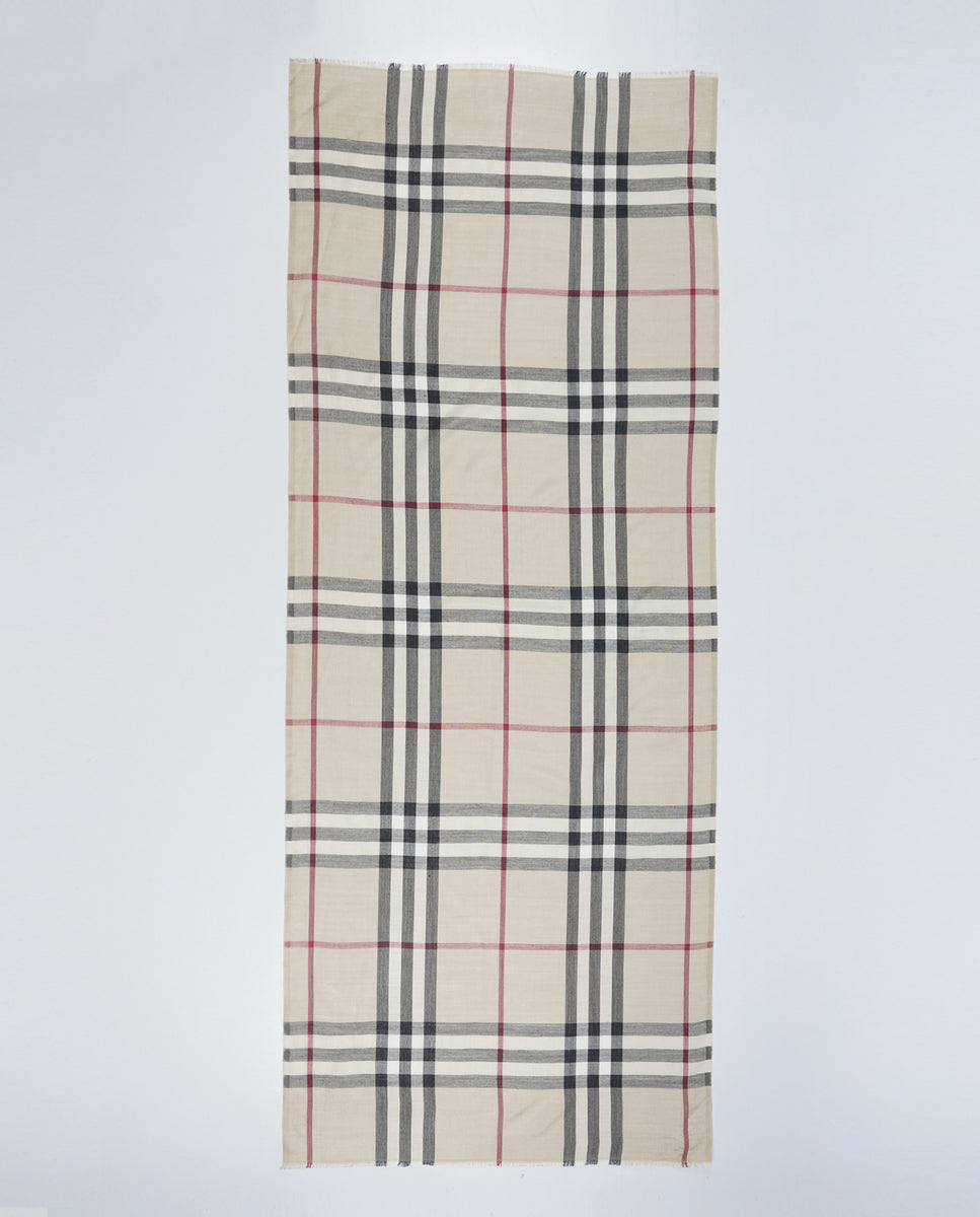 FnW Classic Tartan Scarf Premium Natural Fiber Scarf Signature Drape Boutique Luxury feathernweave FnW