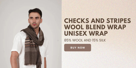 The Timeless Elegance of the Checks and Stripes Wool Blend Wrap