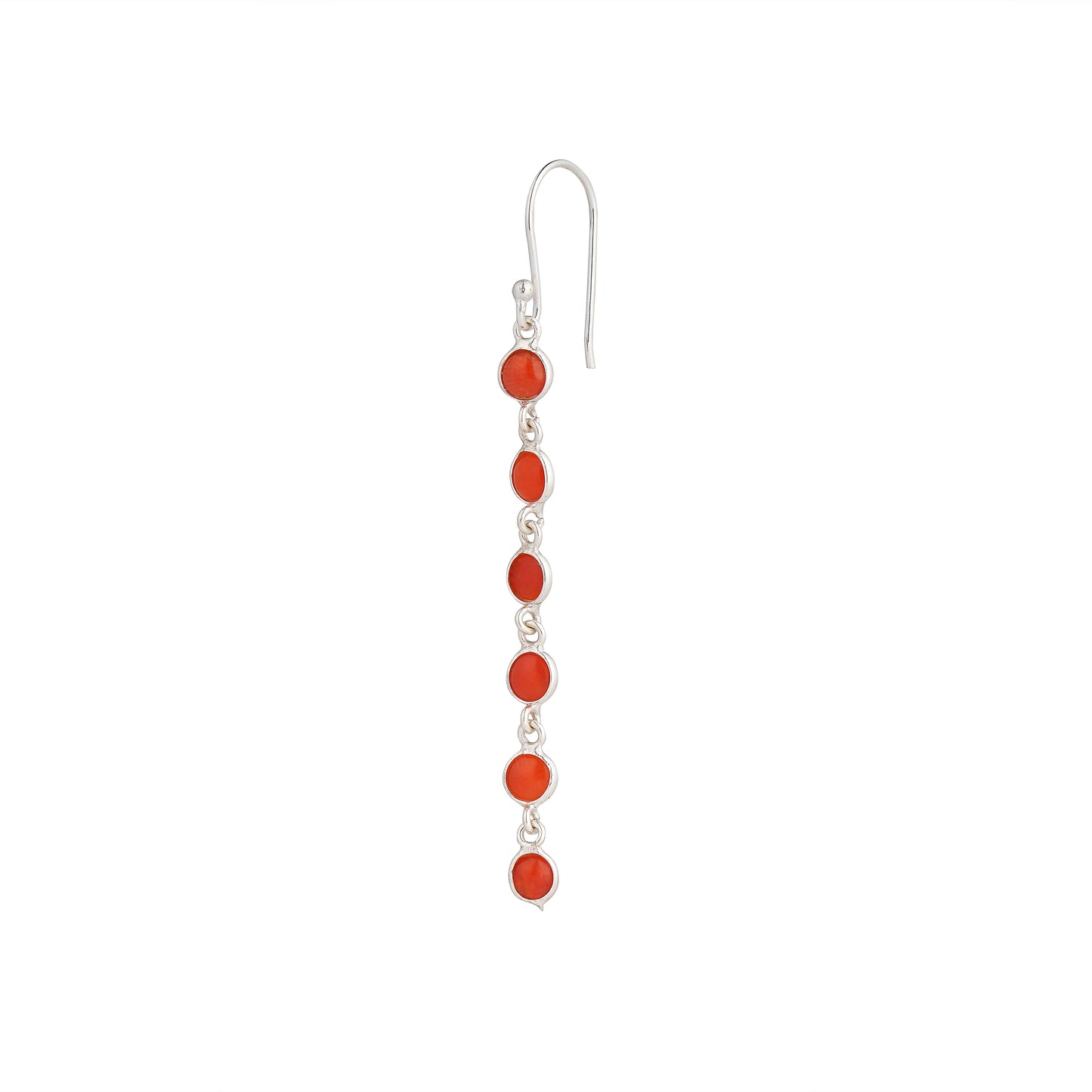925 Sterling Silver Earrings - Coral stone