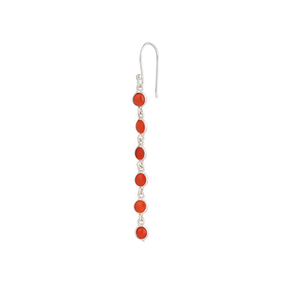 925 Sterling Silver Earrings - Coral stone