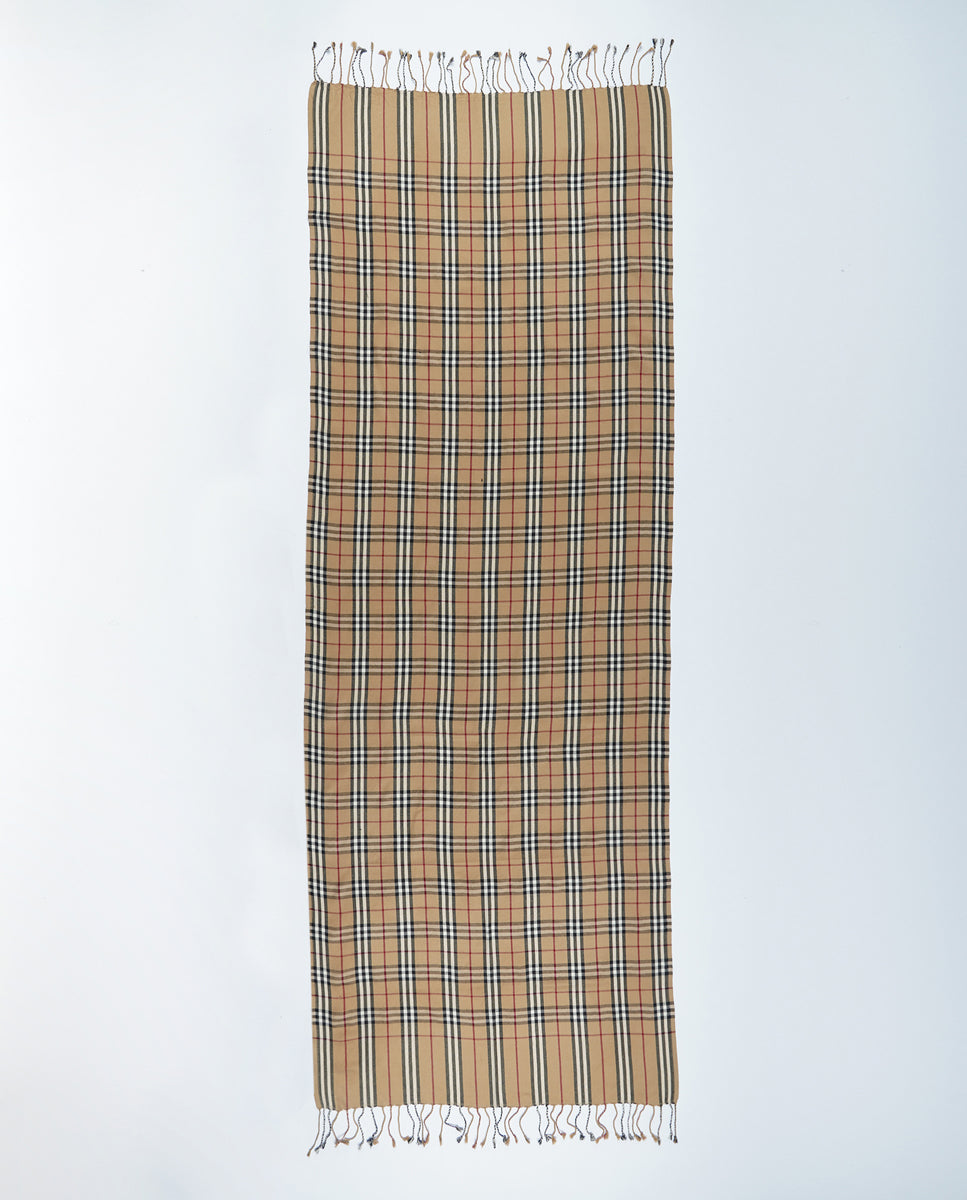 Casually Professional Checks Wool Wrap - Brown and Pink