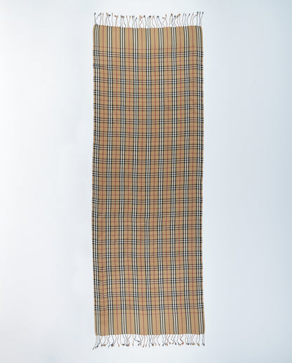 Casually Professional Checks Wool Wrap - Brown and Pink