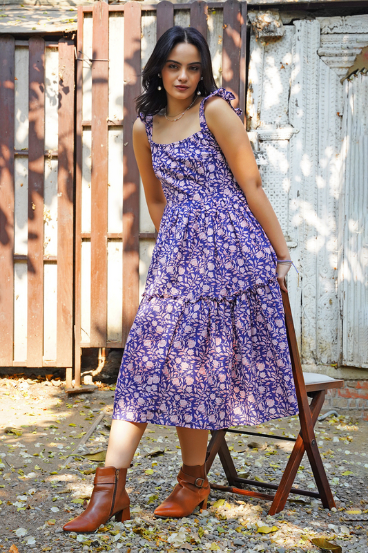 Mehka sleeveless cotton midi dress – front shot