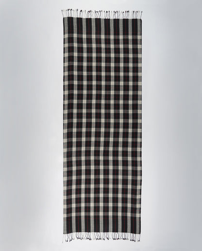 Casually Professional Checks Wool Wrap - Unisex Wrap (Black Color)