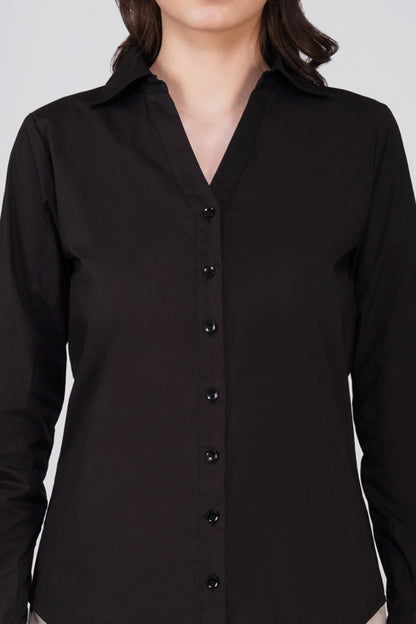 Viona Black Cotton Shirt