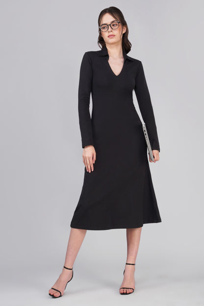 Sofia Black Cotton Dress