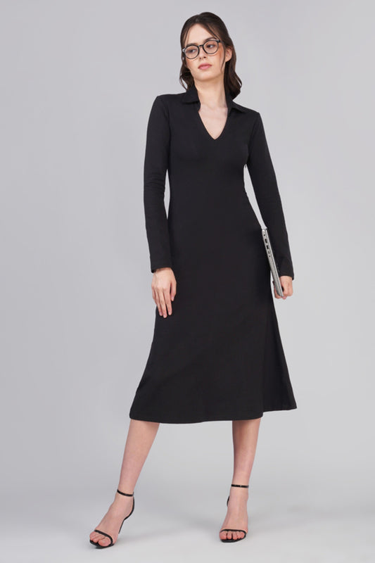 Sofia Black Cotton Dress