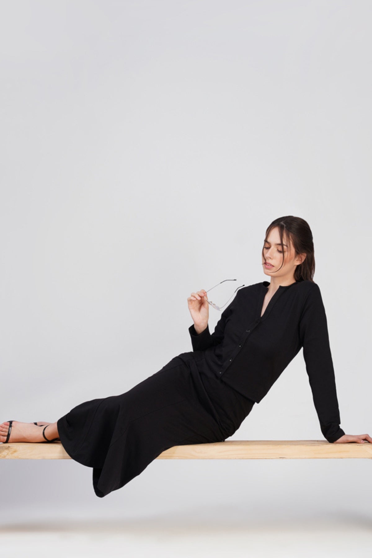 Maria Black Cotton Skirt