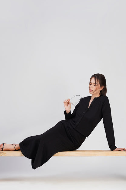 Maria Black Cotton Skirt