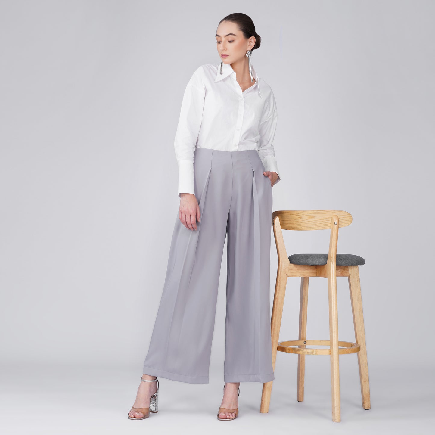 Arc Grey Japanese Crepe Straight Leg Pant | FLOW Series