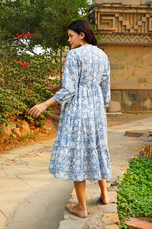 Long sleeve floral dress for women – Niloufer style