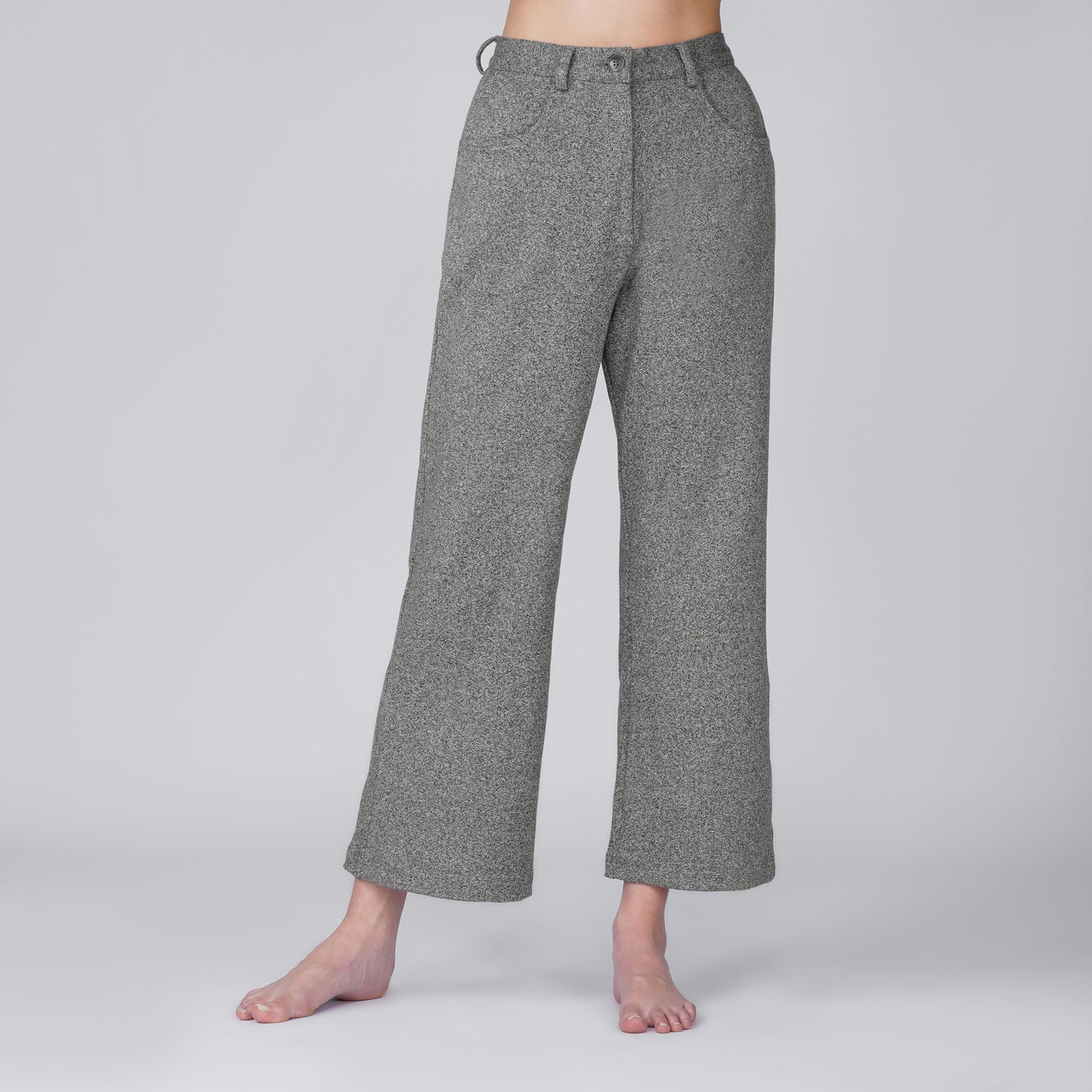 Neige Relaxed Straight-Leg Pant - Grey Rib Jersey