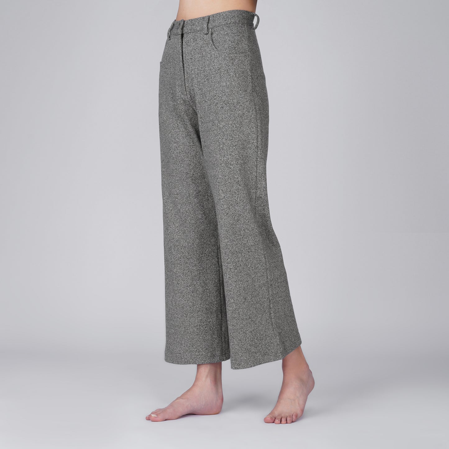 Neige Relaxed Straight-Leg Pant - Grey Rib Jersey