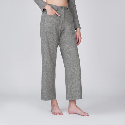 Neige Relaxed Straight-Leg Pant - Grey Rib Jersey