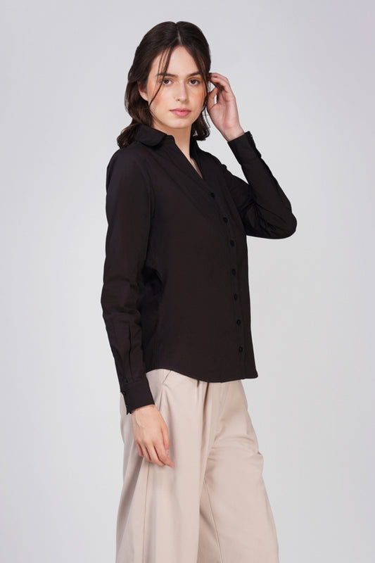 Viona Black Cotton Shirt