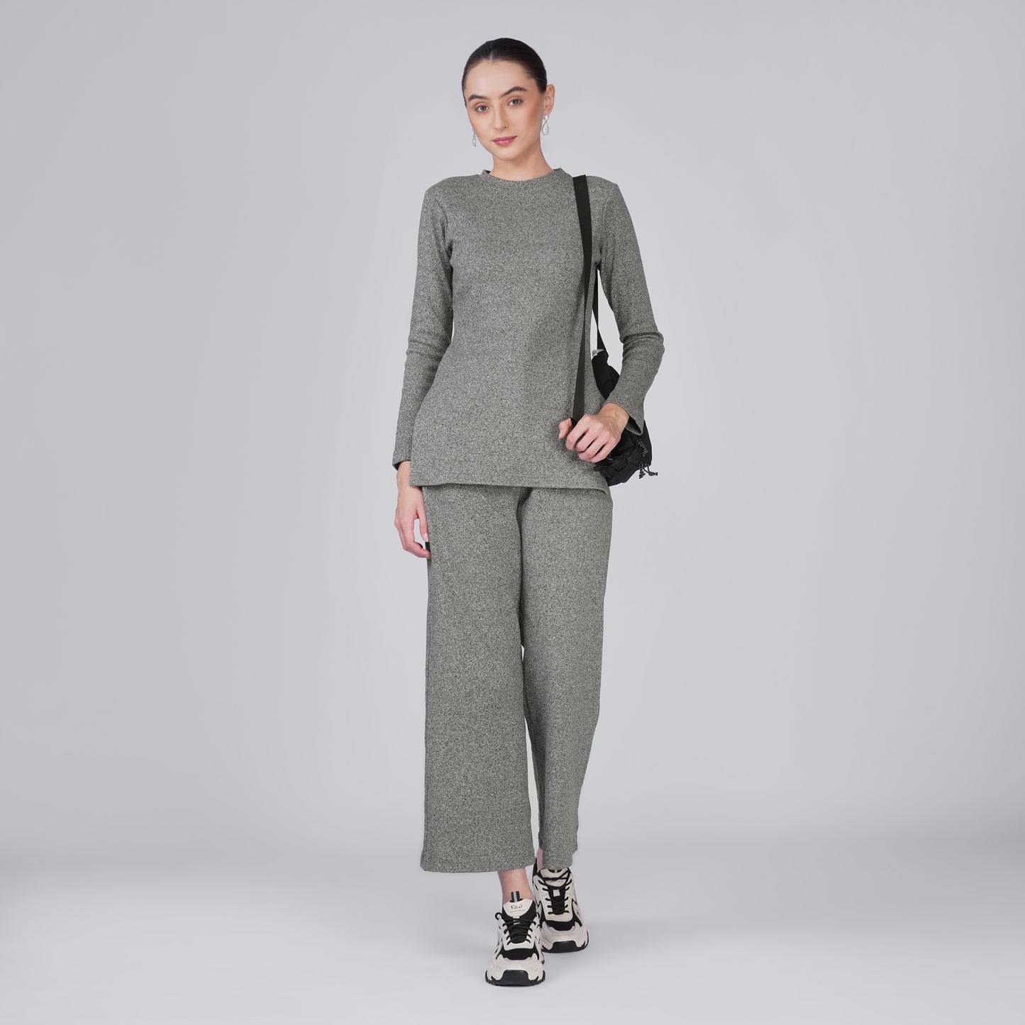 Neige Relaxed Straight-Leg Pant - Grey Rib Jersey