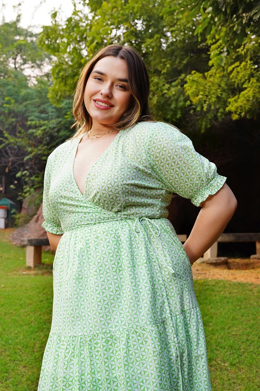 Florin floral midi dress – styled front view