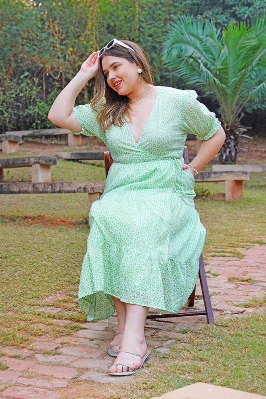 Mira Wrap Midi Cotton Dress