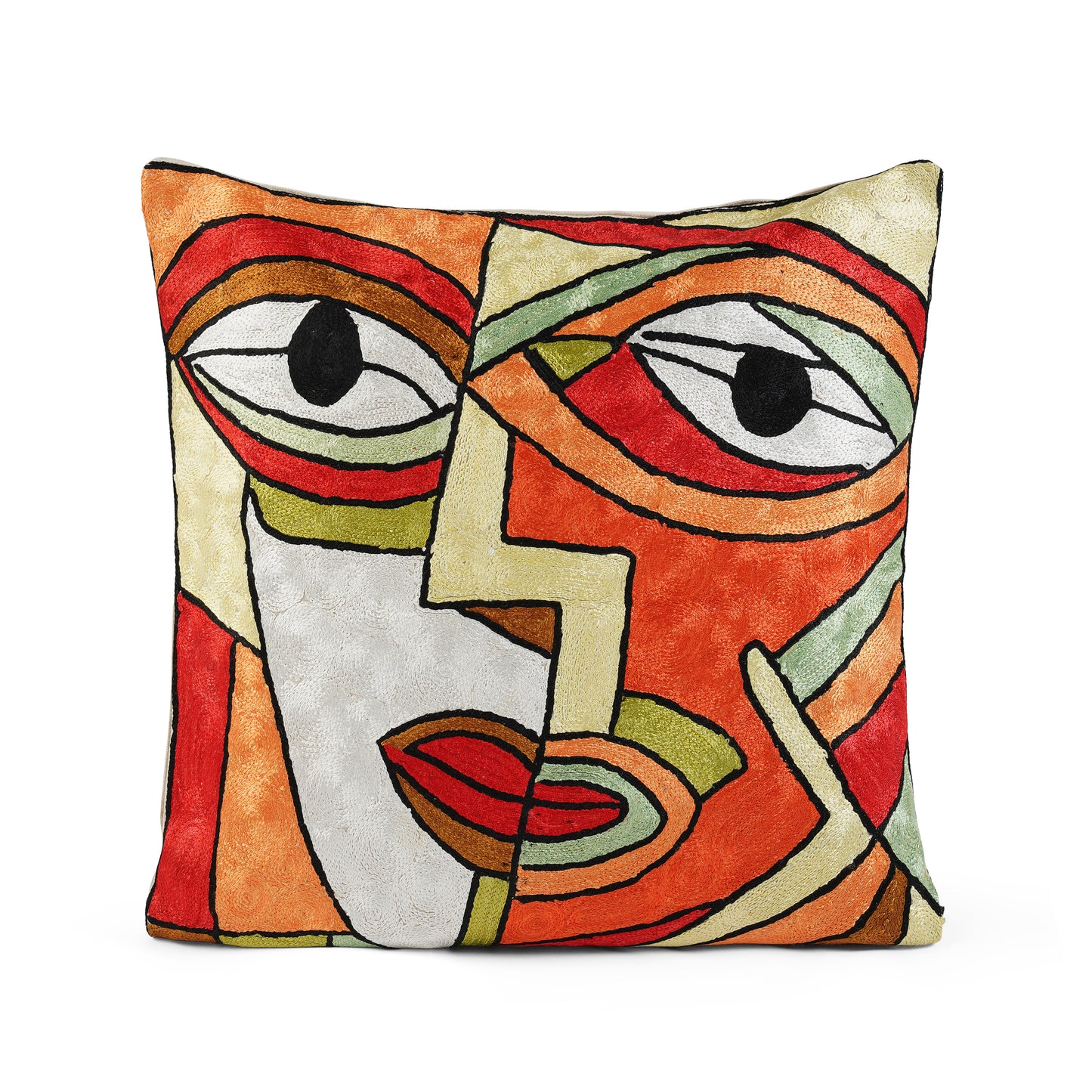 Cubara Abstract Face Cushion Cover