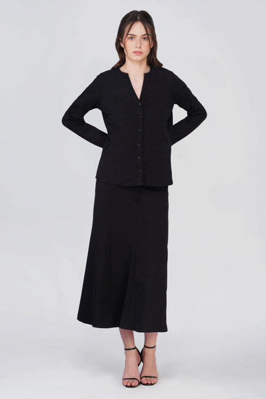 Maria Black Cotton Skirt