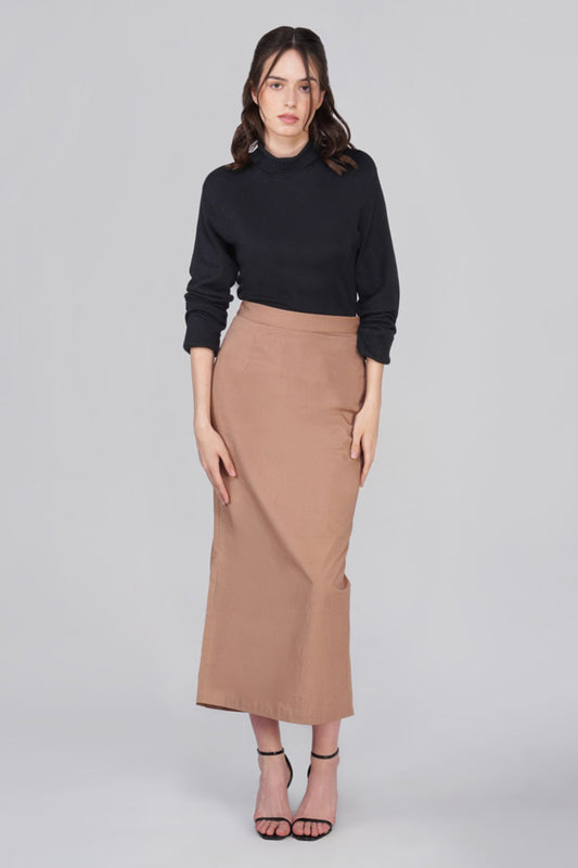 Liara Brown Cotton Skirt