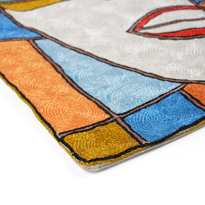 Dual Soul Abstract Face Cushion Cover