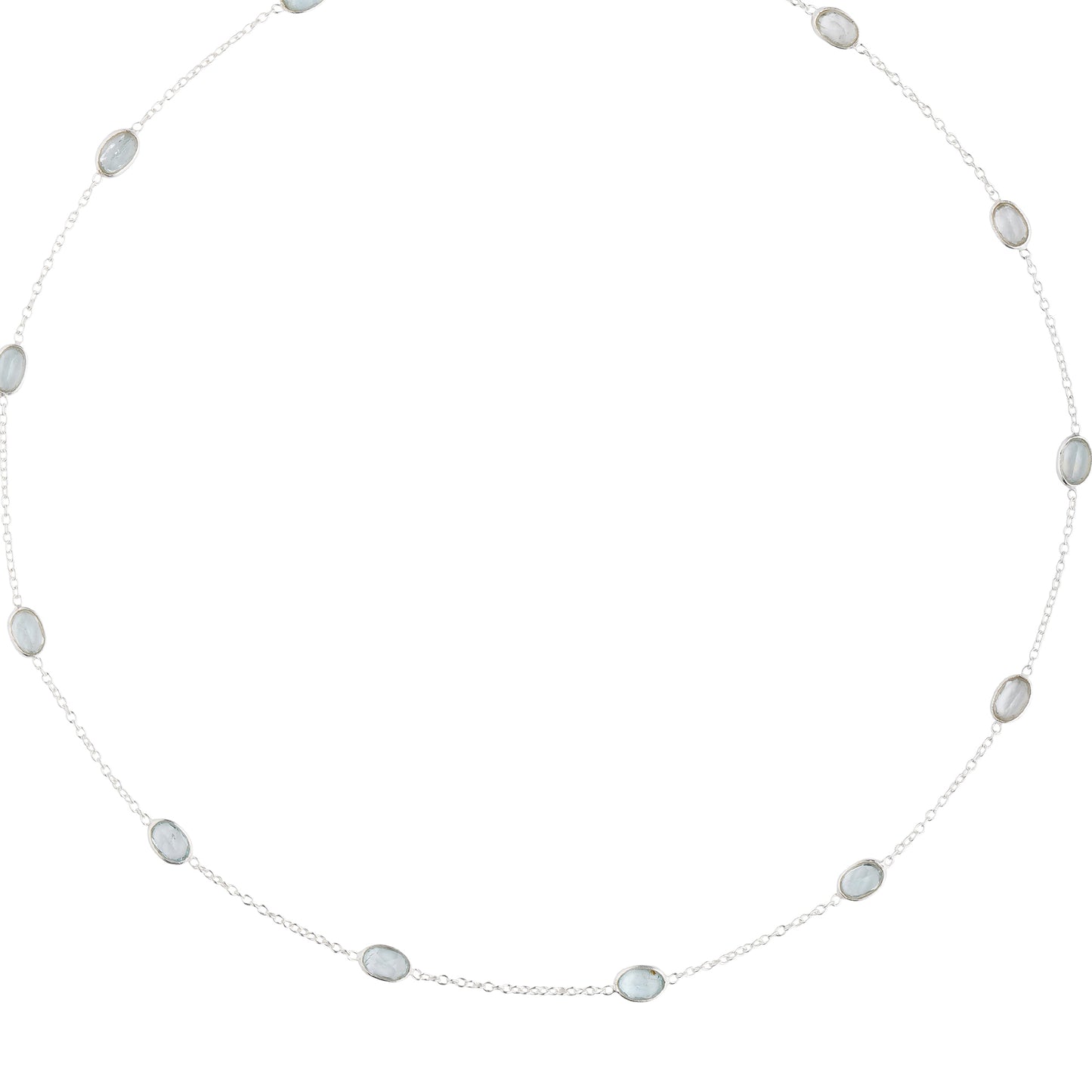925 Sterling Silver Necklace - Aquamarine Stone