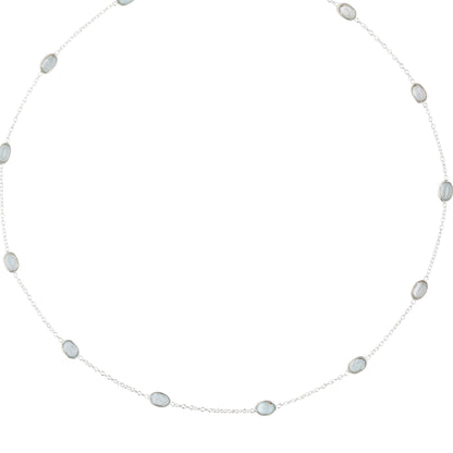 925 Sterling Silver Necklace - Aquamarine Stone