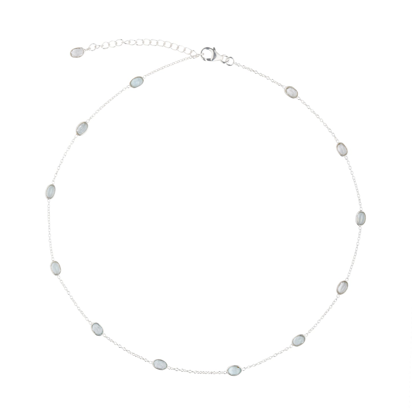 925 Sterling Silver Necklace - Aquamarine Stone
