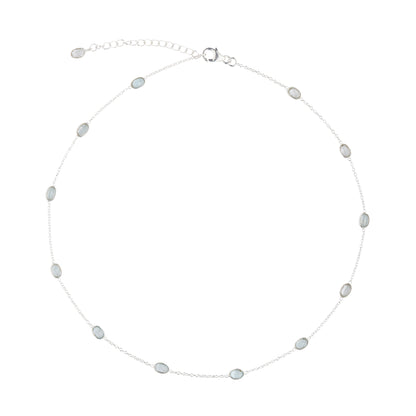925 Sterling Silver Necklace - Aquamarine Stone
