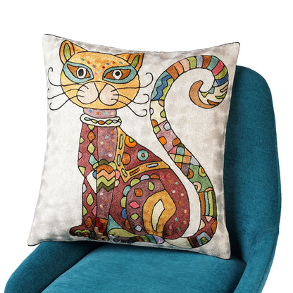 Purr Puff Patterned  Cushion Cover