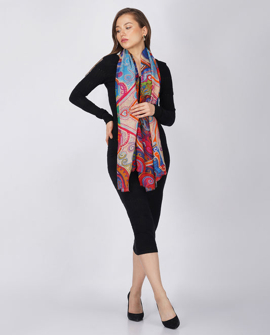 Multi Hues Wool Wrap (Multi Color - Soft Wool Blend)