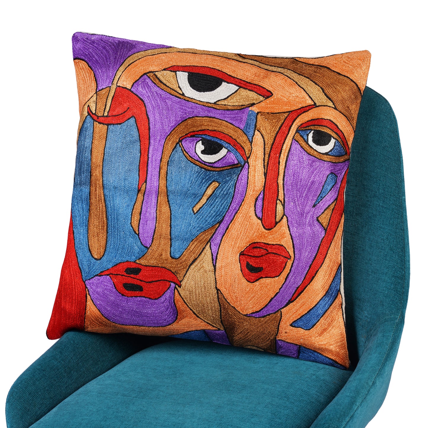 TwinMuse Abstract Faces Cushion Cover