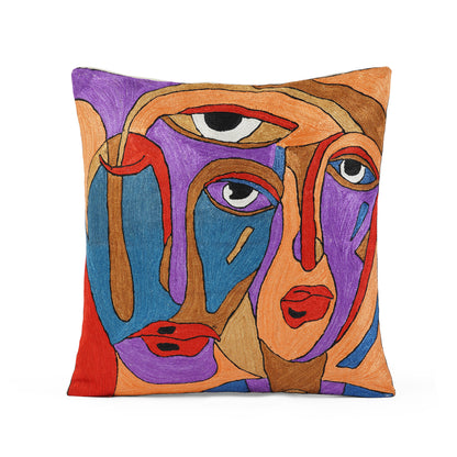 TwinMuse Abstract Faces Cushion Cover