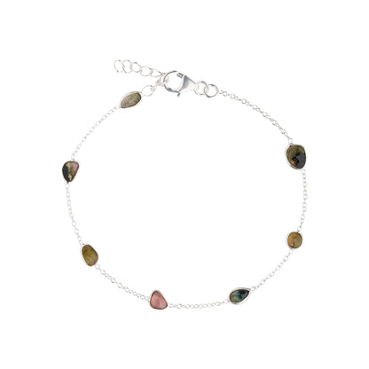 925 Sterling Silver Bracelet - Multi Tourmaline Stone (Luxury Edition)