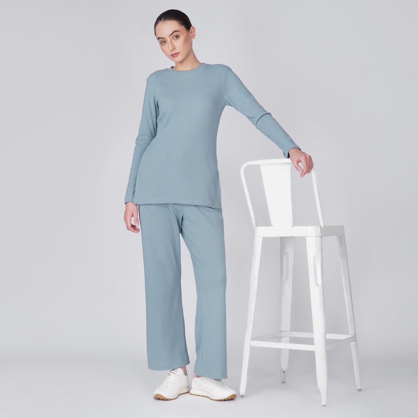 Neige Relaxed Straight-Leg Pant - Muted Blue