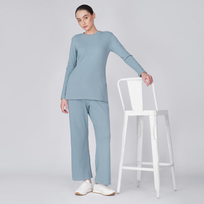 Neige Relaxed Straight-Leg Pant - Muted Blue