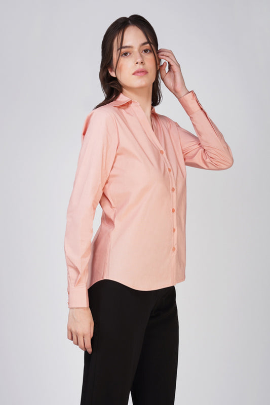 FnW Viona Shirt Pink Supima Cotton Premium Tailored Silhouette feathernweave feathernweave