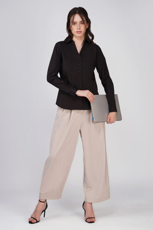 Viona Black Cotton Shirt