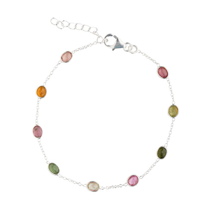 925 Sterling Silver Bracelet - Multi Tourmaline Stone (Exquisite Edition)