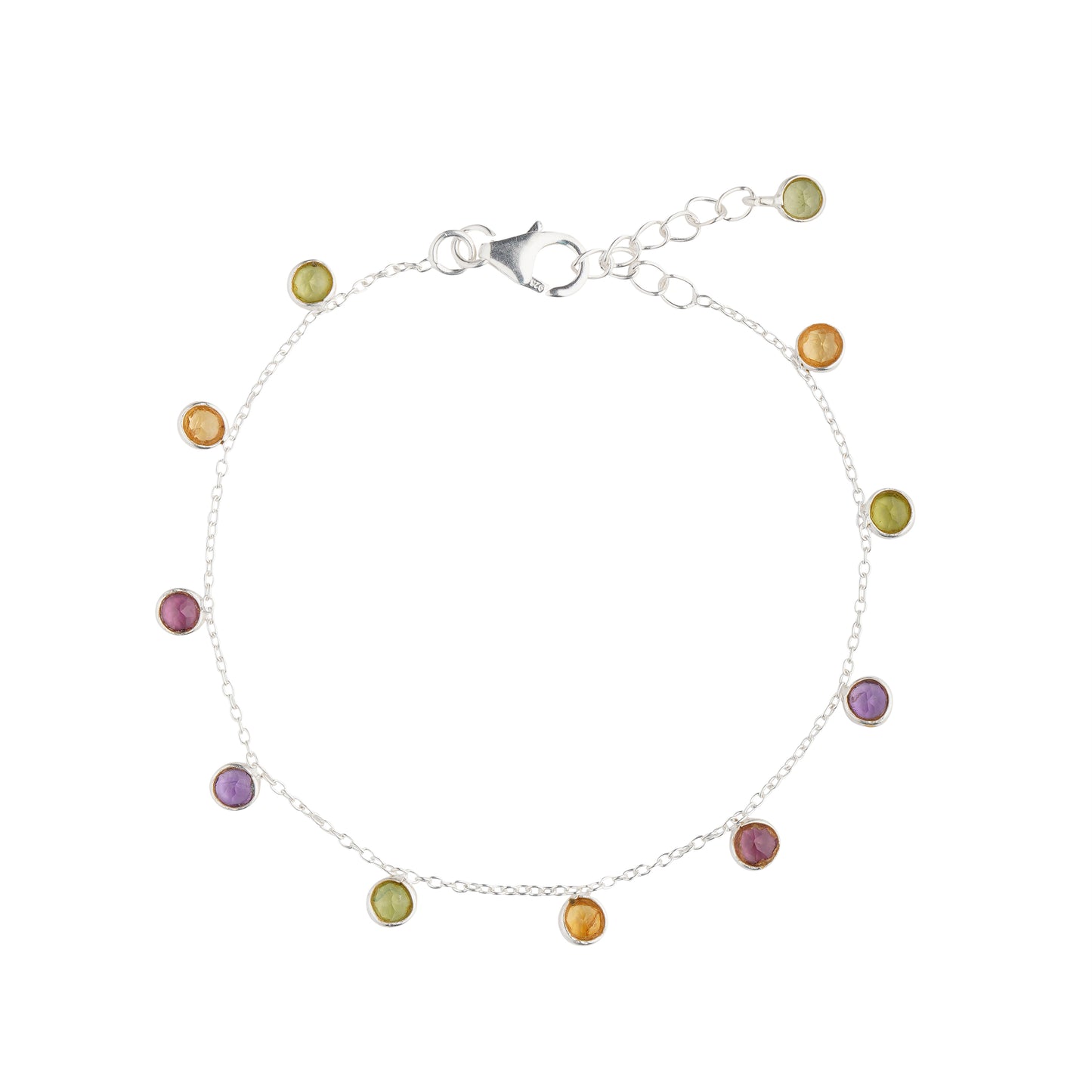 925 Sterling Silver Bracelet - Multi Tourmaline