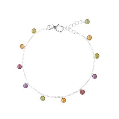 925 Sterling Silver Bracelet - Multi Tourmaline