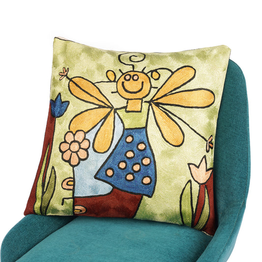 Honeyveil Floral Cartoon Cushion Cover