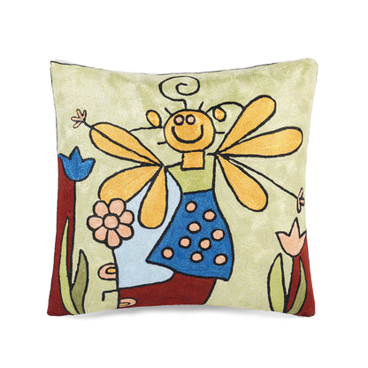 Honeyveil Floral Cartoon Cushion Cover