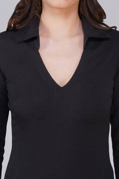 Sofia Black Cotton Dress