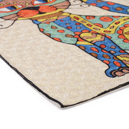 Chatte Folk Art Cat Cushion Cover