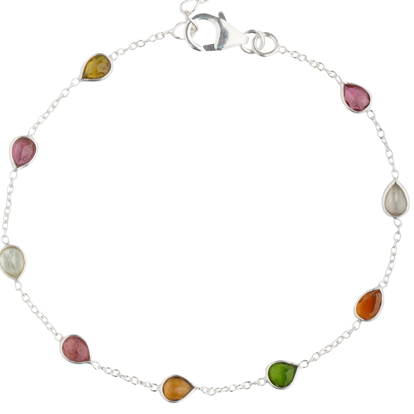 925 Sterling Silver Bracelet - Multi Tourmaline