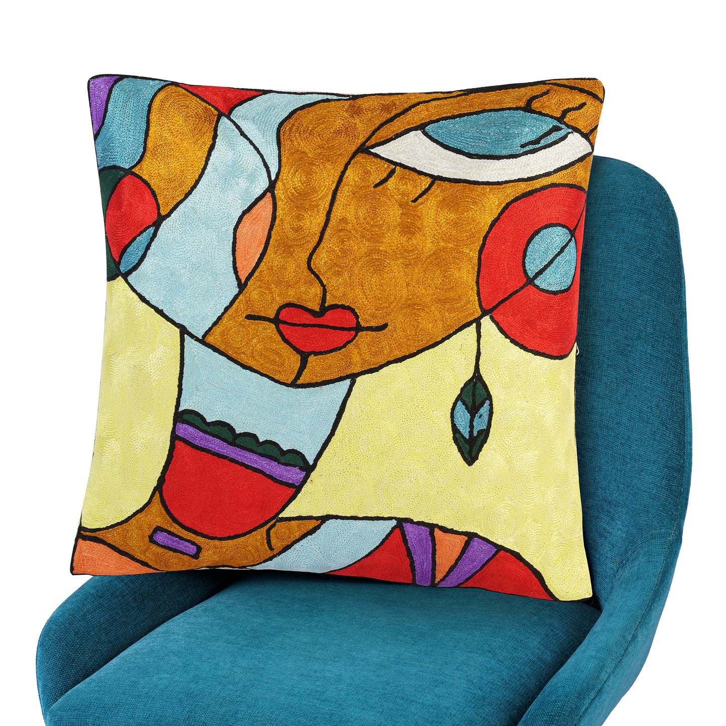 Hikari Lime Abstract Art Cushion Cover